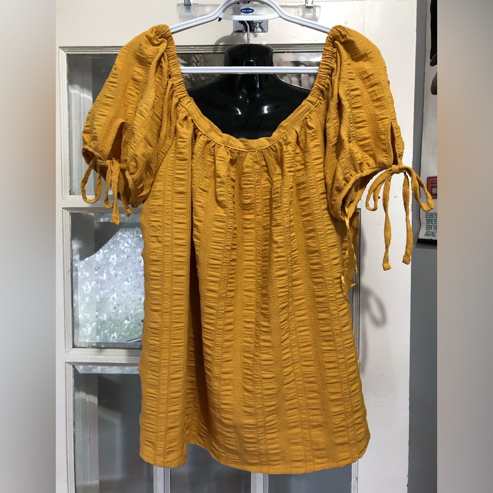Mustard off shoulder top